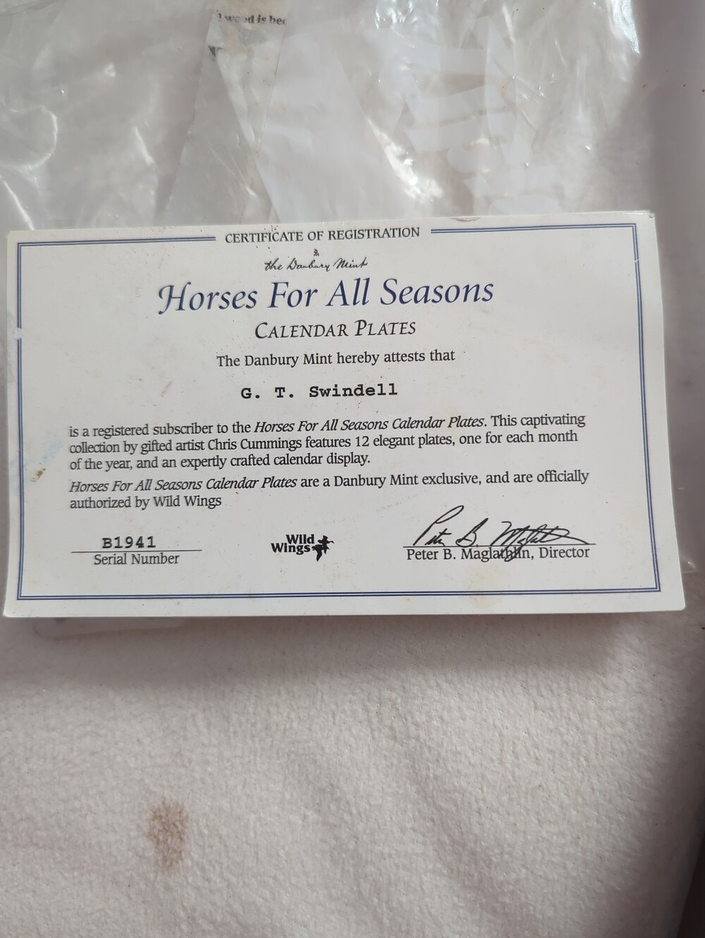 "Horses for all Seasons" Calendar Plates by Chris Cummings - Series B1941 - Picture 11 of 15